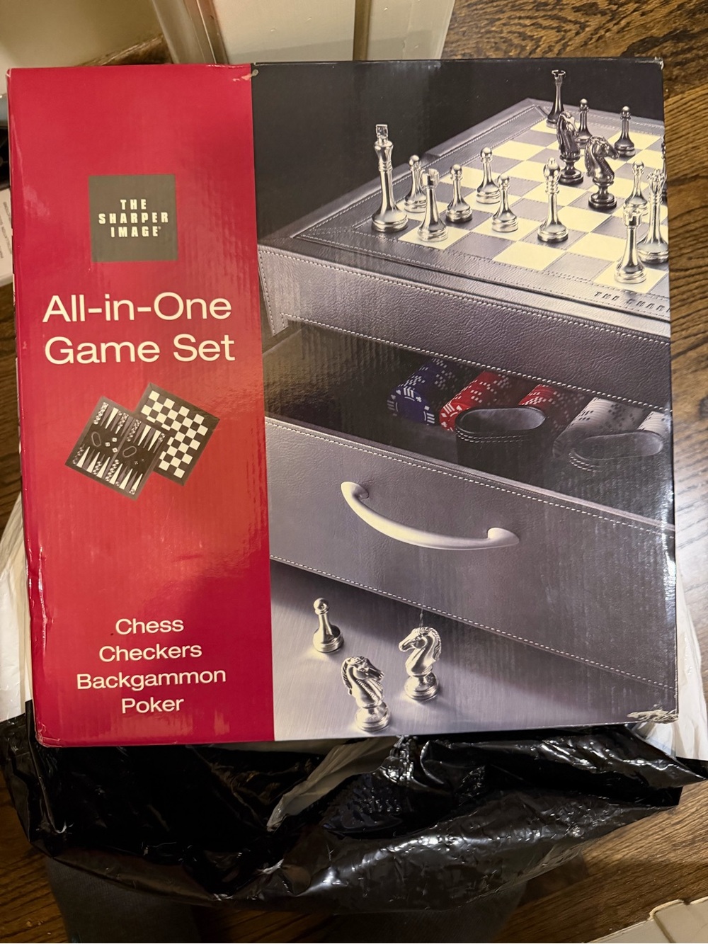 The Sharper Image All-in-One Game Set - Silver & Red Packaging